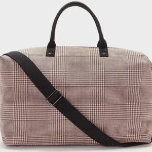 Lulu Dharma NWT Pink Plaid Frasier Weekender Bag
